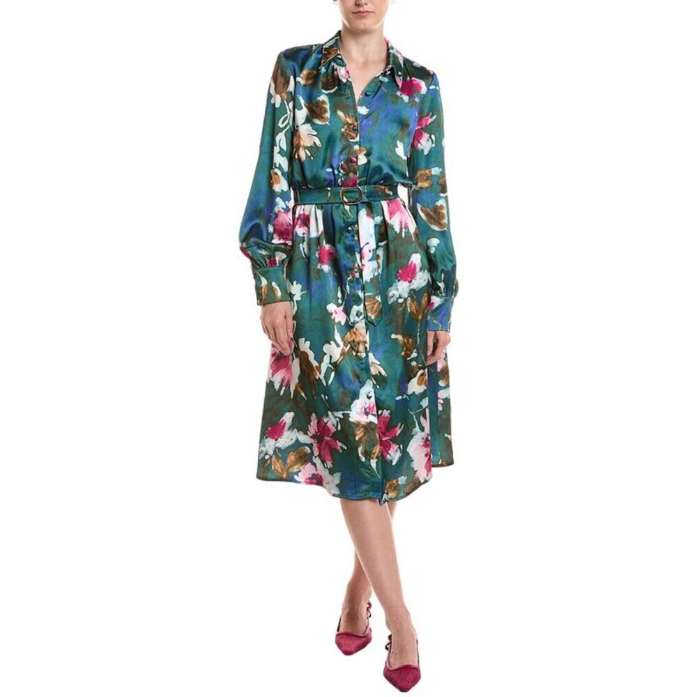 Maison Tara Womens Midi Dress, Blue
